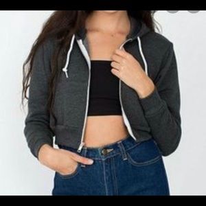 American apparel crop hoodie